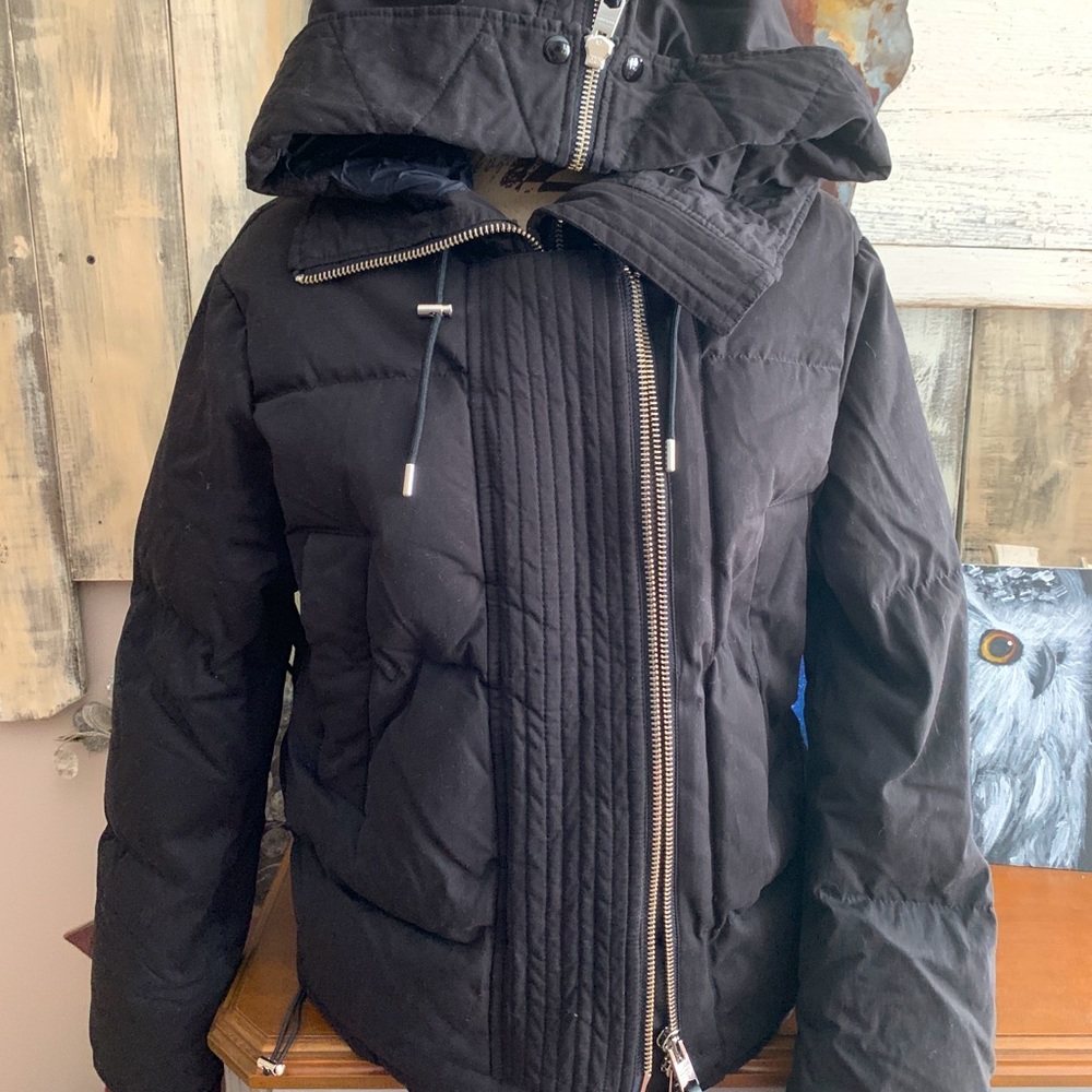 NWT All Saints Black Down Thick Coat XS